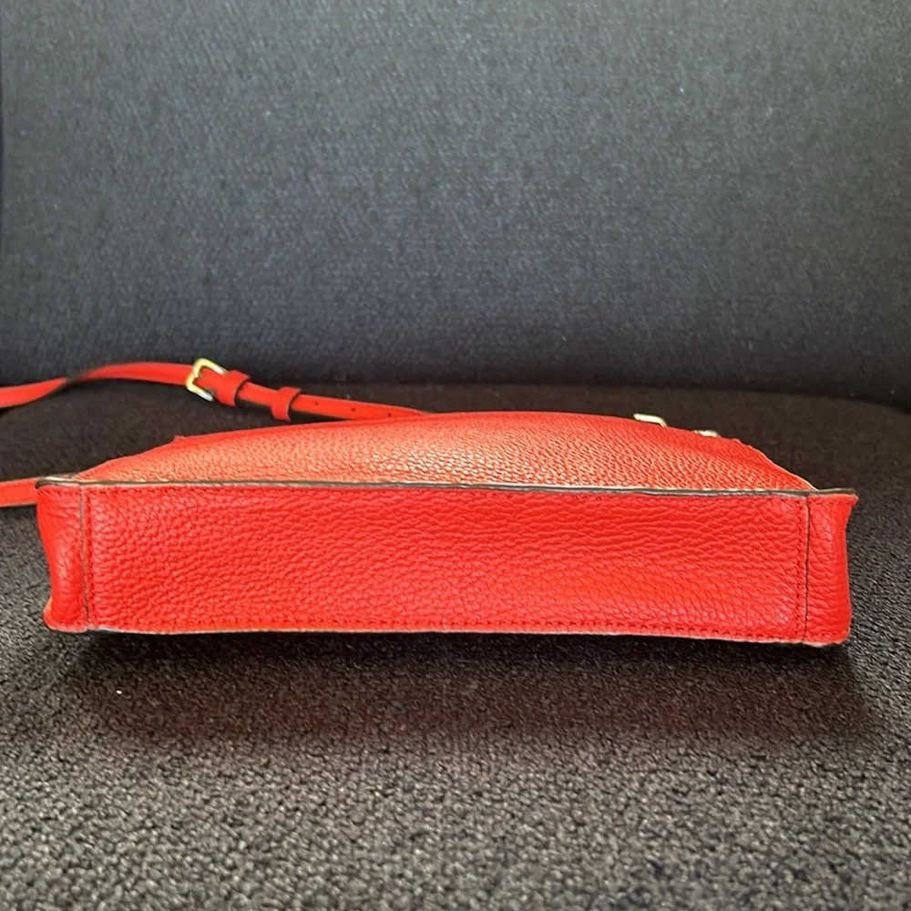 kate spade Red Pebbled Leather Studded Crossbody Satchel